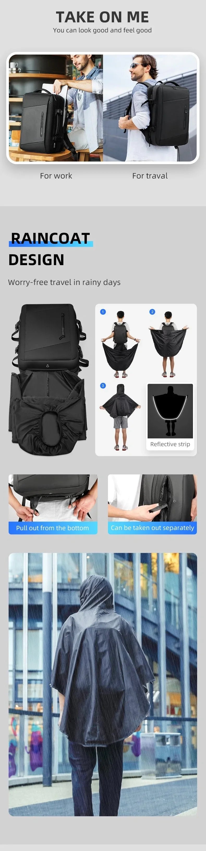 Waterproof Raincoat Travel Bag